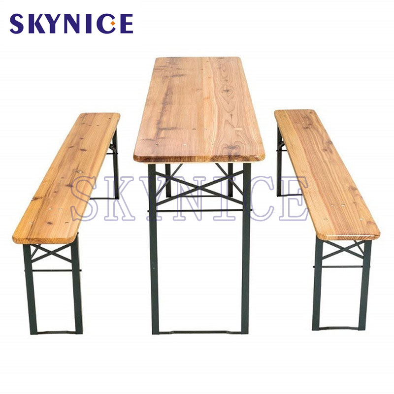 3 PCS Beer Table Bench Set Складной деревянный столик для пикника